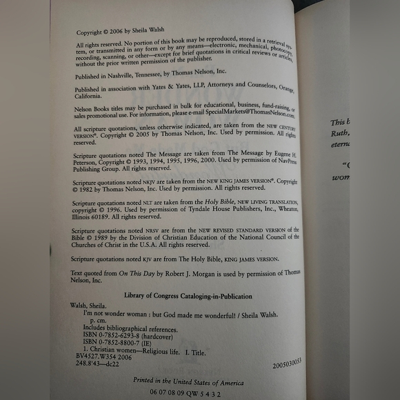 I'm Not Wonder Woman But God Made Me Wonderful, Book By Sheila Walsh - Picture 4 of 11